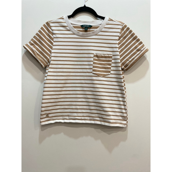 LAUREN Ralph Lauren Tops - LAUREN Ralph Lauren Striped Short Sleeve Baby Tee M Cotton Y2K Preppy Grunge